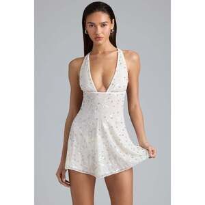 Oh Polly Embellished Multi-Strap Mini Dress in Ivory 10